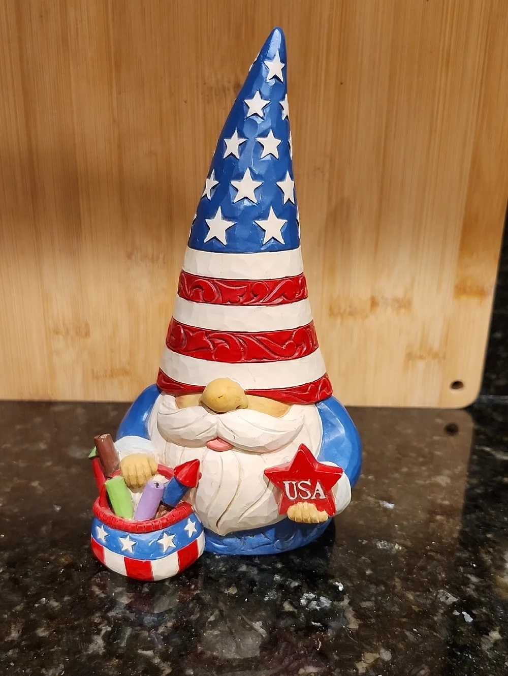 Patriotic USA Gnome Figurine - Red, White & Blue - Picture 1 of 6